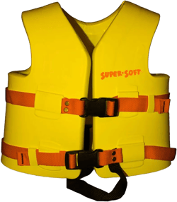 TRC Recreation Super Soft Child Size Small Life Jacket USCG Approved Vinyl Coated Foam Swim Vest for Kids Swimming Pool and Beach Gear, Yellow