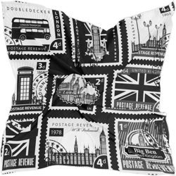 Union Jack, Parliament, Big Ben and London Women 24 inches Square Silk Scarf, Shawl Chiffon Wrap, Stole Hair Scarves Wraps Headscarf