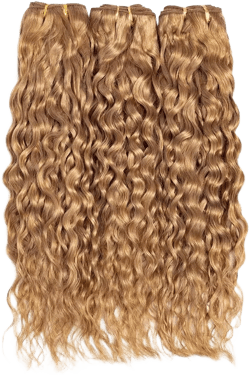 FEEL ME Honey Blonde Water Wave Human Hair Bundles 8A Mink Brazilian Hair Curly Weave Bundles Unprocessed Water Wave Virgin Hair Extension Color 27 Brazilian wet and wavy Human Hair 3 Bundles 16 18 20 16/18/20 Inch #27 blonde