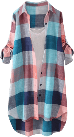 Womens Oversized Button Down Plaid Shacket Shirt with Pockets Roll Up Long Sleeve Casual Boyfriend Tunic Blouse Top 13-red X-Large