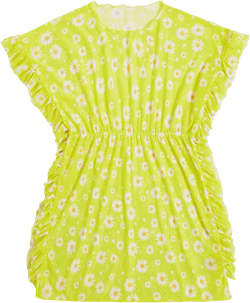 Milumia Girl's Floral Print Mesh Sheer Beach Coverups Ruffle Swimsuit Cover Up