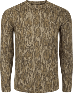 Drake Waterfowl Est Camo Performance Crew Neck Long Sleeve UPF 50+ Sun Protection Cooling Hunting Shirt for Men