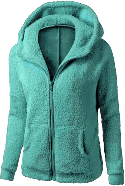 Ceboyel Womens Fleece Jacket With Hood Sherpa Full Zip Up Hoodie Fuzzy Coats Trendy Lightweight Warm Winter Clothes 2023 Medium J020-light Blue