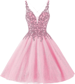Glitter Tulle Homecoming Dresses Short Lace Applique Prom Dresses for Teens Beaded Mini Party Dresses, Pink, Size 8