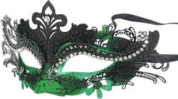 Hoshin Masquerade Mask, Mardi Gras Deecorations Venetian Masks for Womens Green & Black