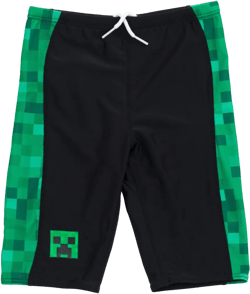 Minecraft Creeper Little Boys UPF 50+ Swim Jammers Swimsuit Black / Green 7