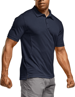 CQR Men's Polo Shirts, Tactical Short Sleeve Golf Performance Shirts, Lightweight Dry Fit UPF 50+ Pique XX-Large Frost Essential Police Navy