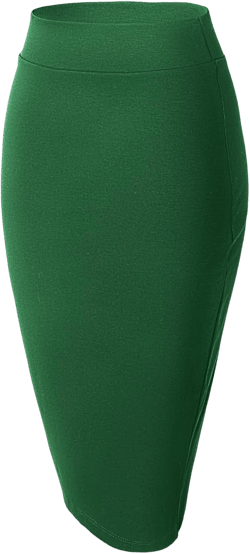 Urban CoCo Women's Elastic Waist Stretch Bodycon Midi Pencil Skirt X-Large Emerald Green