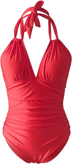 Women's Swimsuits Cutout High Waisted Bathing Suit Wrap Tie Back 1 Swimsuit Men's Jean Shorts Red Small
