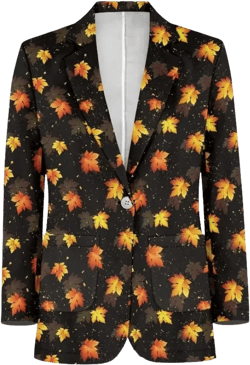 Horeset American Flag Novelty Blazer for Men,One Button Sport Coat,Long Sleeve Slim Fit Jacket for Performance 3X-Large Fall Maple Leaf