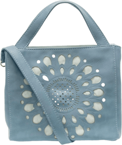 Joy Susan Women's Fashion Purse Flora Laser Cut Out Handbag Tranquil Blue