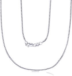 14K Yellow or White Gold Solid 1mm-5mm Franco Chain Necklaces for Men and Women with Lobster Claw Clasp | Italian Gold Chains | Gold Franco Necklaces for Men and Women