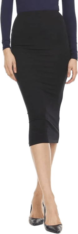 Women's High Waist Slim Midi Maxi Skirt BKJH007 Small Black