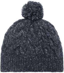 Knitted braided pompom hat