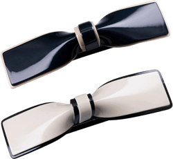 Elegant Hair Clips Resin Hair Barrettes Sparkly Black & White Minimalist Style with Metal Snap Hairpins Glitter for Women (Bow B&W 2PCS)