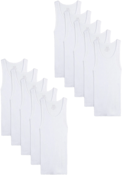 Fruit of the Loom Toddler Boy White Tank Top Undershirts, 10 Pack, Sizes 2T-5T