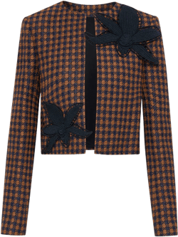 Check Tweed Orchid Embroidered Jacket