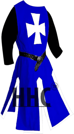 Halloween Costumes Medieval Tunic Knight Surcoat Multi-color Tabard Renaissance LARP (S-6XL) 3X-Large Blue/White
