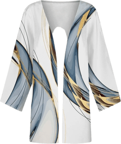 Womens Spring Fashion 2025,Summer Tops for Women 2024 Trendy 3/4 Length Sleeve Womens Tops Dressy Casual Loose Lighweight Cardigan Kimonos Peime Beach Cover Ups Vacation Outfits(Ba-White,L)