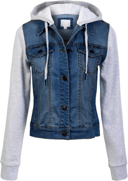 Design by Olivia Women's Classic Casual Hooded Denim Jacket X-Large A Medium Denim