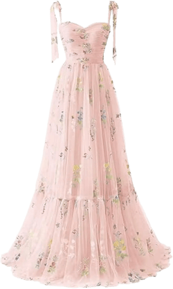 Flower Embroidery Tulle Long Prom Dresses Sweetheart Bridesmaid Dress Fairy Ball Gown A Line Homecoming Dress 24 Plus Pink