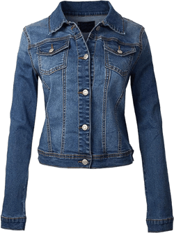 Women's Classic Casual Stretch Fabric Denim Jean Jacket
