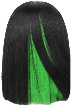 Hair Bundles African Ladies Hair Sets Wavy Curls Wig Center Part Shoulder Length Colorful Hair Head Mannequin with Hair (Green, One Size)