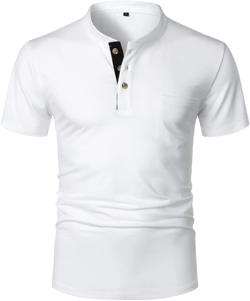 FANARCHER Men’s Henley Short Sleeve T-Shirts Casual Tee Shirts Cotton Summer Tops X-Large White
