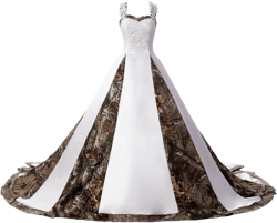 DINGZANCAMO Camo with Lace Ball Gown Wedding Dresses for Bride with Cross Straps Back 16 Light Ivory and Camo
