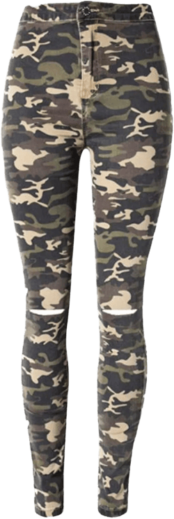 Andongnywell Womens Plus Size Stretch Distressed Camo Camouflage Skinny Jeans Pants & Leggings Camouflage X-Small