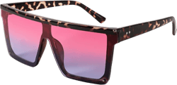 FEISEDY Oversized Sunglasses Mens Womens Flat Top Square Trendy Visor Shades UV400 B2470 Pink Sunset Glow 60 Millimeters
