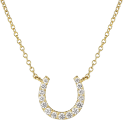 Dainty Horseshoe Necklace in 925 Sterling Silver, Cute Sterling Silver Horseshoe Pendant Necklace for Women in Silver, Gold or Rose Gold, Silver Jewelry for Women