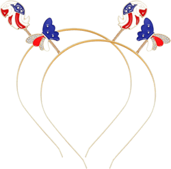 BVGA American Flag Headband for Women Girls Patriotic Stars Head Boppers Fourth 4th of July Hair Accessories Decorations B:2PCS Eagle
