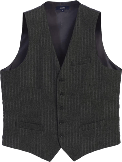Gioberti Men's 5 Button Formal Wool Blend Tweed Pin Stripe Vest, Charcoal, Large