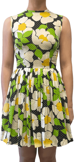 Vintage Sixties Vicky Vaughn Dotted Floral Dress