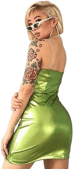 Fashion Metallic Mini Dress