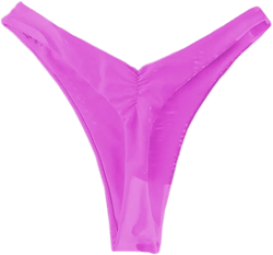 YELAIVP Women's Ruched Back Bikini Bottoms High Cut Bathing Suit Bottoms Cheeky Thong Swimsuit Bottom 886_rose Red Small