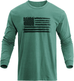 H HYFOL Men's Graphic T-Shirts USA Flag Cotton Long Sleeve American Patriotic Crewneck Regular Tee Shirts Wasabi/Green-3 4X-Large