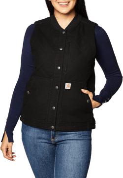 Carhartt Women's Rugged Flex Relaxed Fit Canvas Insulated Rib Collar Vest