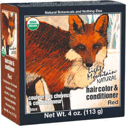 Light Mountain Henna Hair Color & Conditioner – Red Hair Dye, Organic Henna Leaf Powder and Botanicals, Chemical-Free, Semi-Permanent Hair Color + 4 Hair Clips