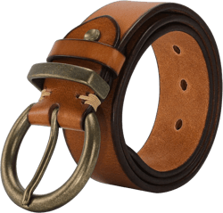 Women's 1.5" Wide Leather Belt with Large Brass Buckle - Trendy Vintage Style for Jeans and Pants XL (Fits Waist 40-42) Mineral Yellow