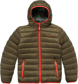 Eddie Bauer Kids' Reversible Jacket - Weather Resistant Quilted Down Coat for Boys and Girls (3-20) Olive 14-16