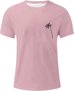 WENKOMG1 Graphic Tshirts Shirt for Men Printed Solid Color Casual Tee Shirt Summer Short Sleeve Loose Fit Tees, Polo Shirt for Men T Shirts Mens Golf Shirts Hawaiian Shirt(Pink 1,Large)