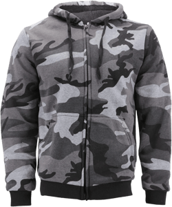 vkwear Men's Premium Athletic Soft Sherpa Lined Fleece Zip Up Hoodie Sweater Jacket 3X-Large Camo Gray