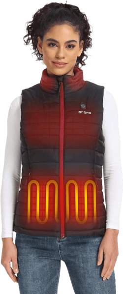 ORORO Women's Lightweight Heated Vest with Battery Pack (Charger Not Included) Medium Black