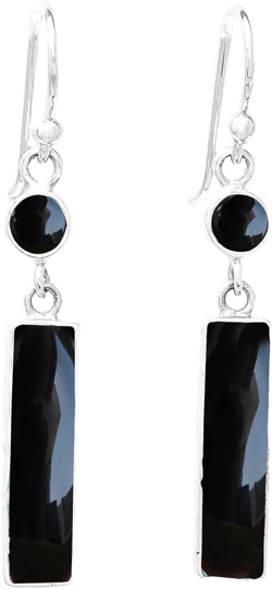 Black Onyx Gemstone Earring 925 Sterling Silver Double Stone Handmade Earring For Women Wedding Engagement Friendship Gift For Her Black Onyx Birthstone Jewelry By NKG
