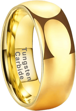 4mm 5mm 6mm 7mm 8mm 10mm Gold Tungsten Rings for Men Women Couple Fashion Jewelry Anniversary Engagement Wedding Bands Classic Domed Polished Shiny Comfort Fit