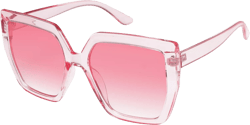 SOJOS Horned Rim Thick Sunglasses for Women Trendy Oversized Black Modern Hipster Fashion Shades SJ2161 Transparent Pink/Gradient Pink 64 Millimeters
