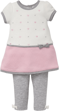 Little Me girls Heart Dress With Legging Set
