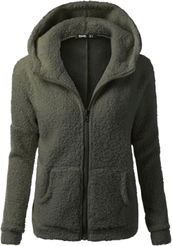 Women Hooded Sweater Coat,Winter Wool Solid Color Zipper Warm Coat Outwear Tweed Windbreaker Puffer Jacket for Women